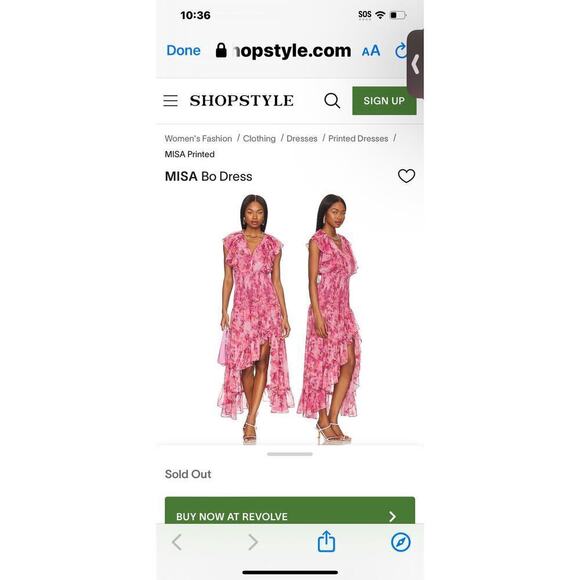 MISA Los Angeles Floral Print Bo Dress Pink Women's Size XS NWT - Picture 6 of 12